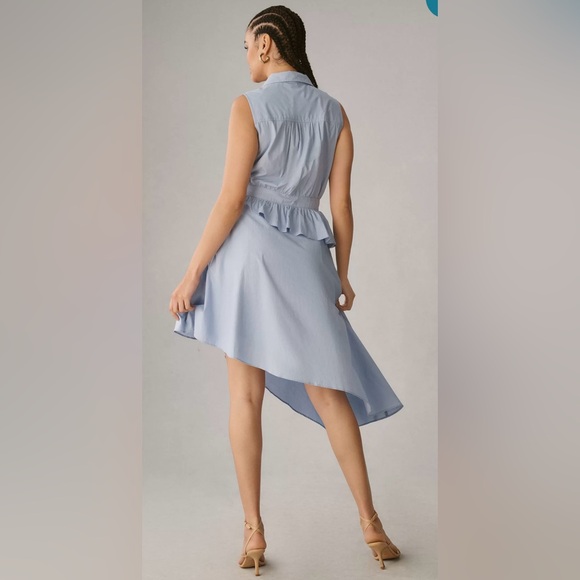 Anthropologie X Maeve Asymmetrical Sleeveless Shirtdress NWOT - Picture 2 of 4